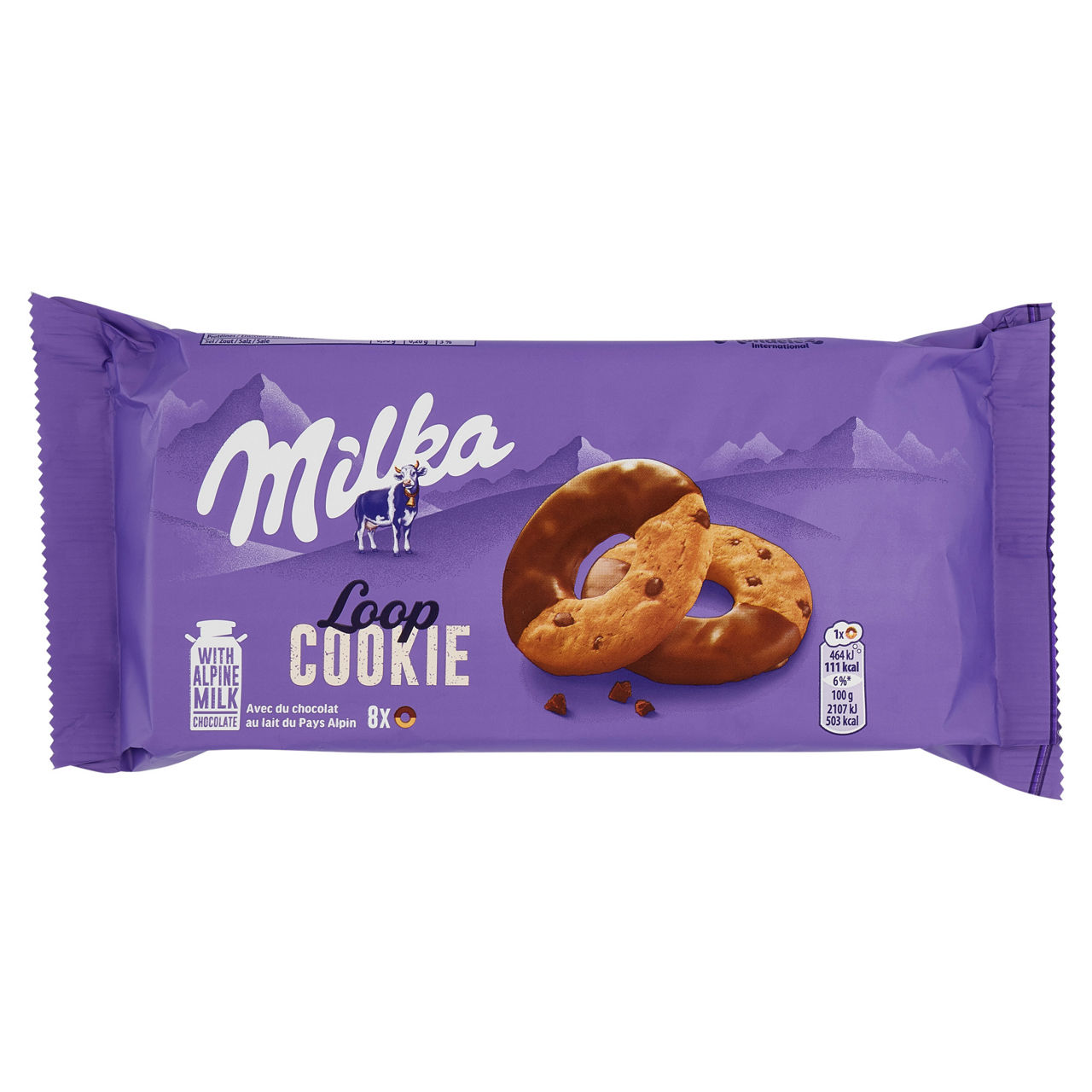 Biscotti con gocce di cioccolato al latte cookie loop 176 gr - Immagine 01