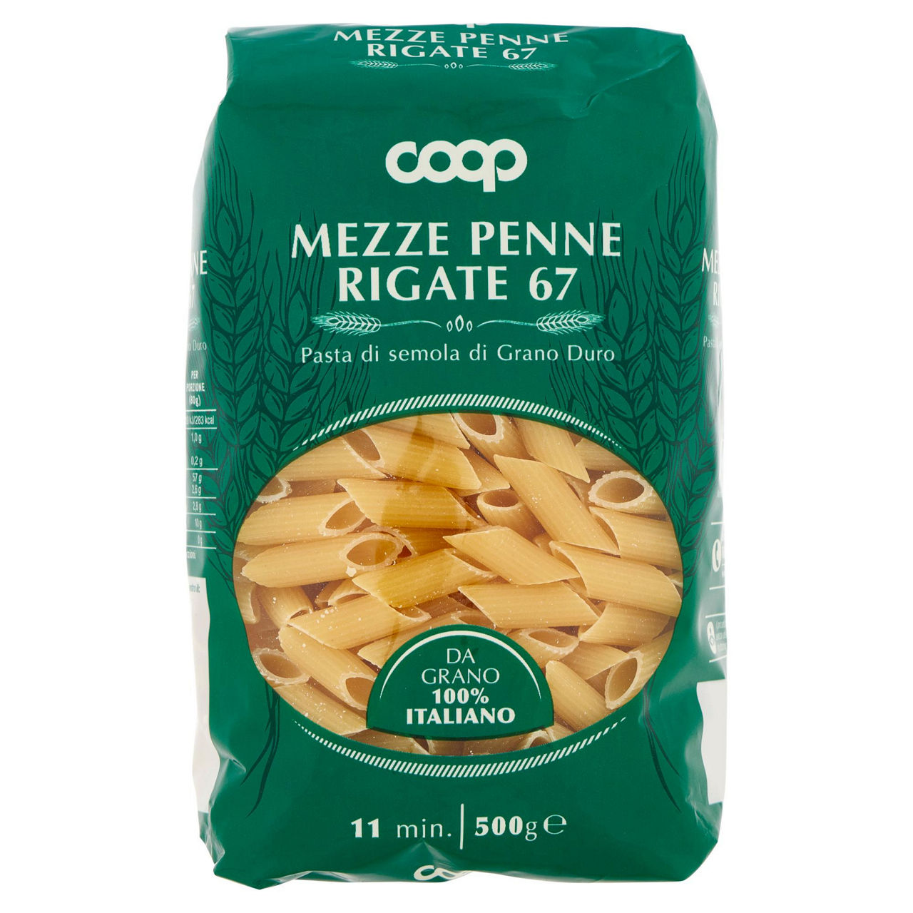 Mezze penne rigate pasta semola n.67 con grano italiano 500 g - Immagine 01