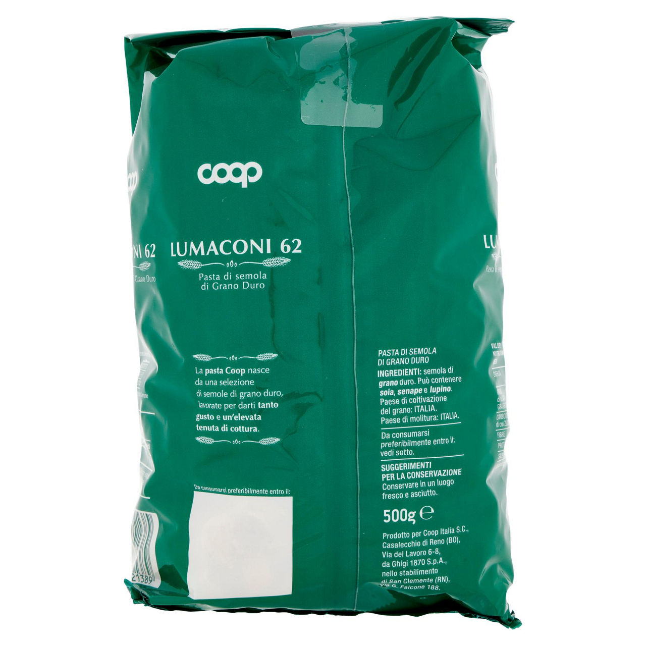 Lumaconi pasta semola n.62 con grano italiano 500 g - Immagine 41