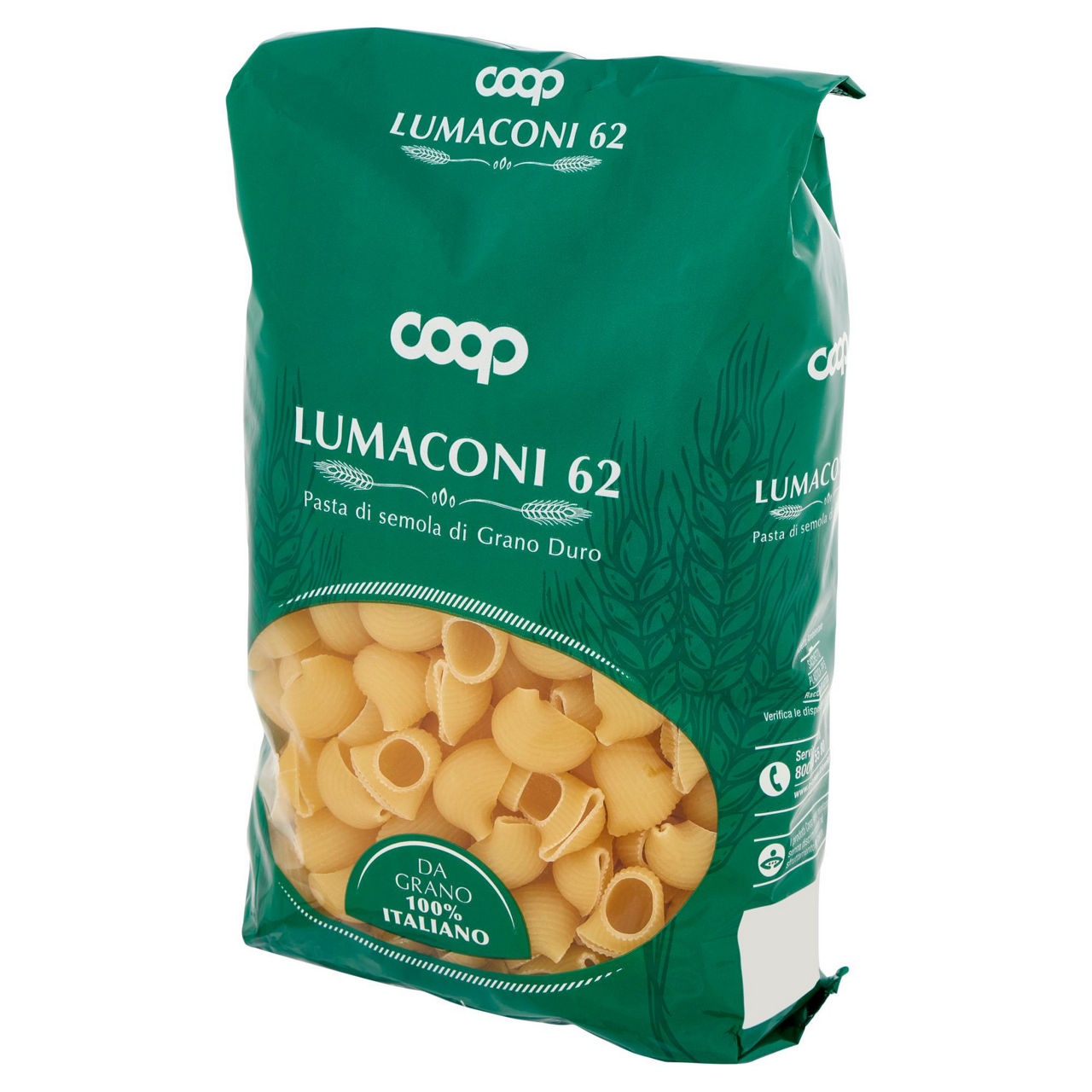 Lumaconi pasta semola n.62 con grano italiano 500 g - Immagine 71