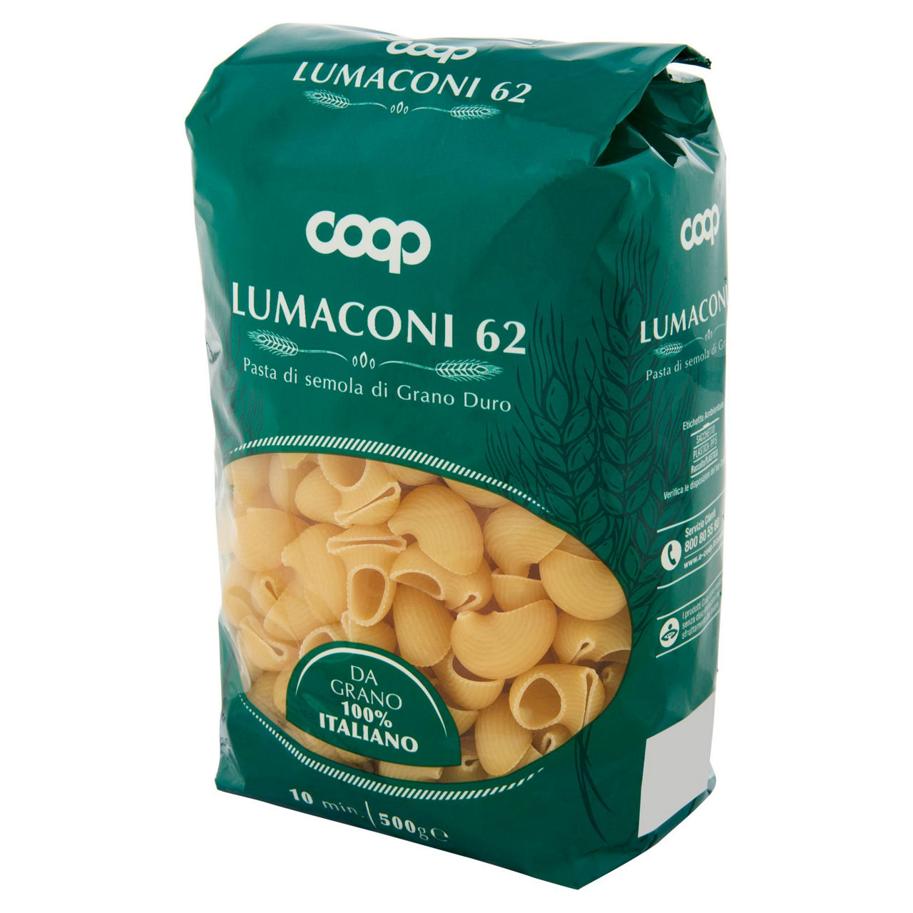 Lumaconi pasta semola n.62 con grano italiano 500 g - Immagine 21