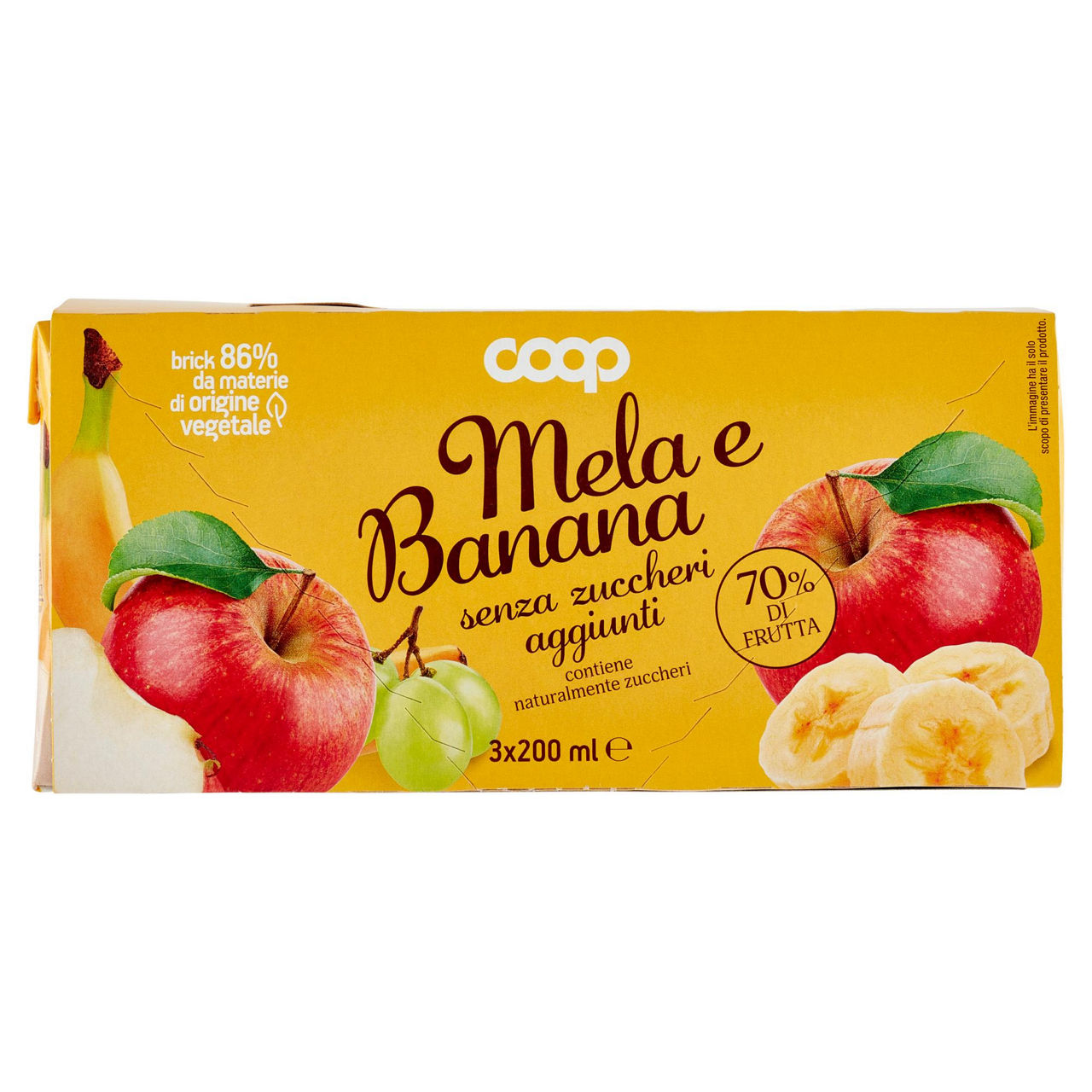 Bevanda senza zuccheri aggiunti mela banana coop cluster ml 200 x 3 - Immagine 01