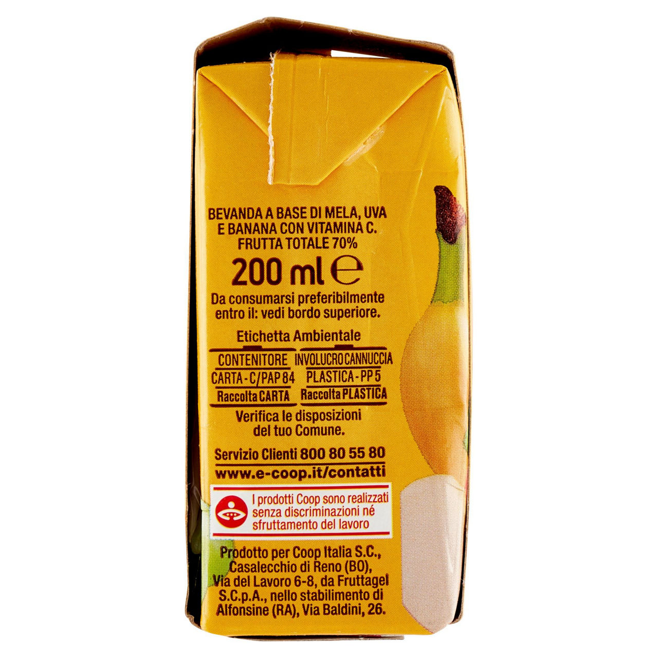 Bevanda senza zuccheri aggiunti mela banana coop cluster ml 200 x 3 - Immagine 61