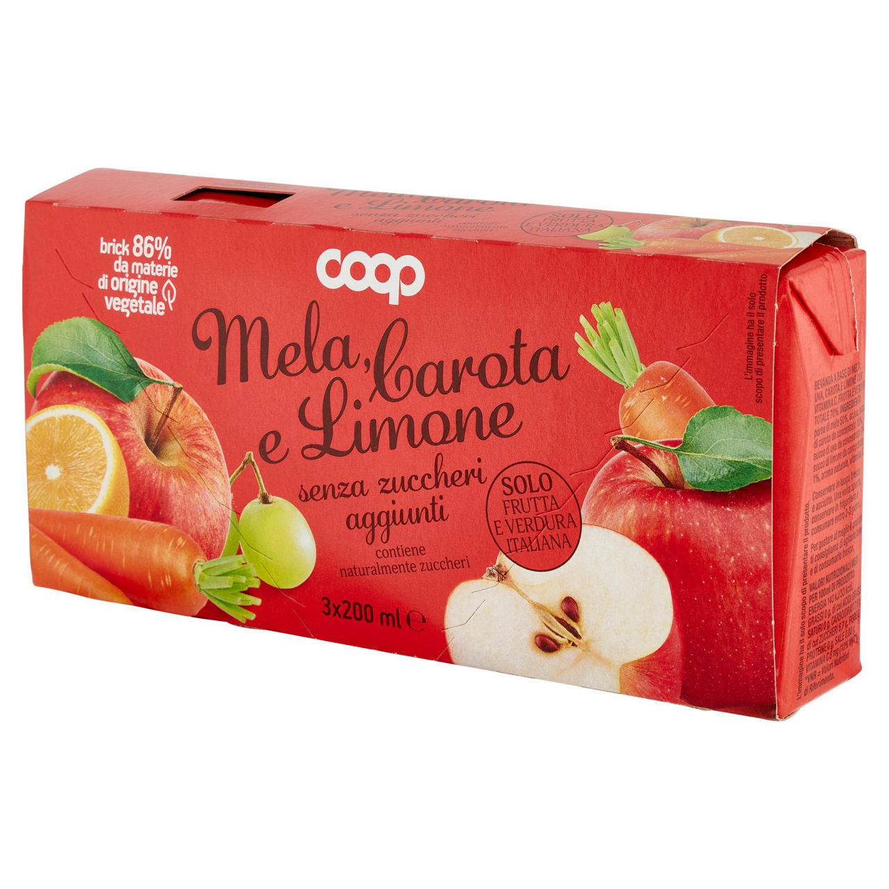 Bevanda senza zuccheri aggiunti mela carota limone coop cluster ml 200 x 3 - Immagine 51