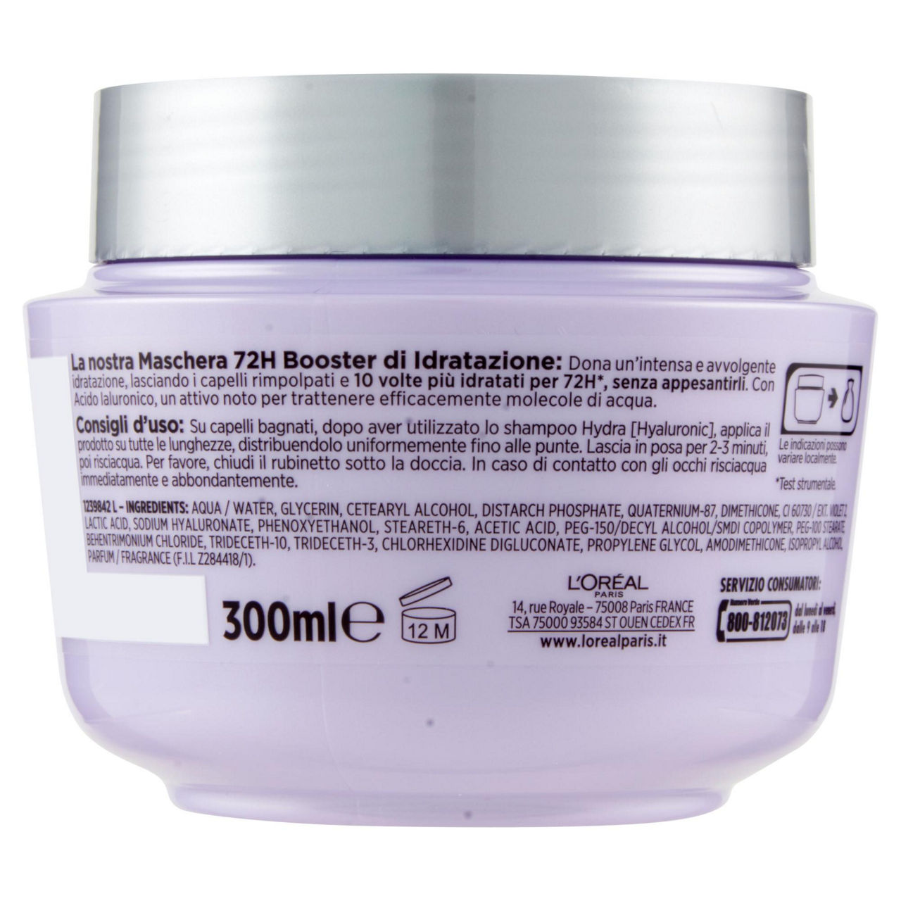 Maschera per capelli idratante Hydra Hyaluronic 300 ml - Immagine 31