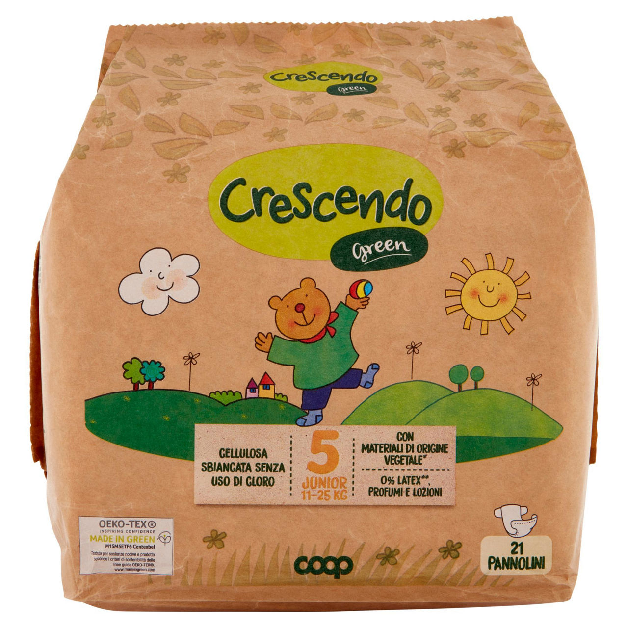Pannolini coop crescendo green tg 5 pz.21