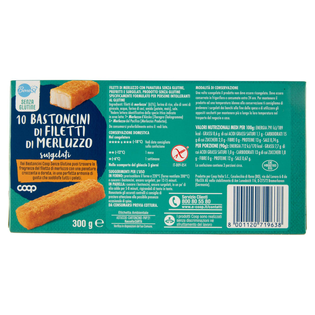 Bastoncini di filetti di merluzzo senza glutine surgelati 300 gr - Immagine 21
