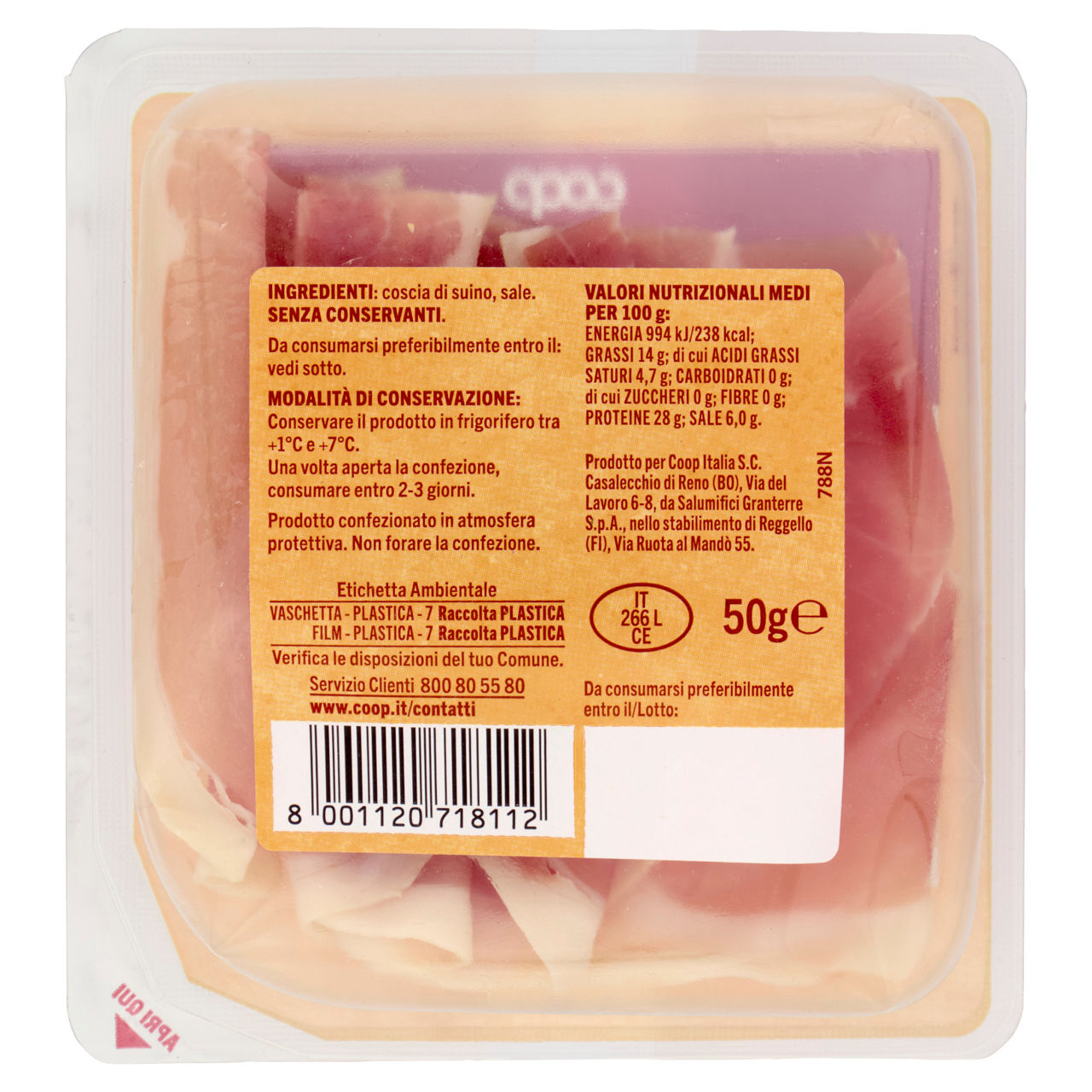 Prosciutto crudo stagionato affettato 50 gr - Immagine 51