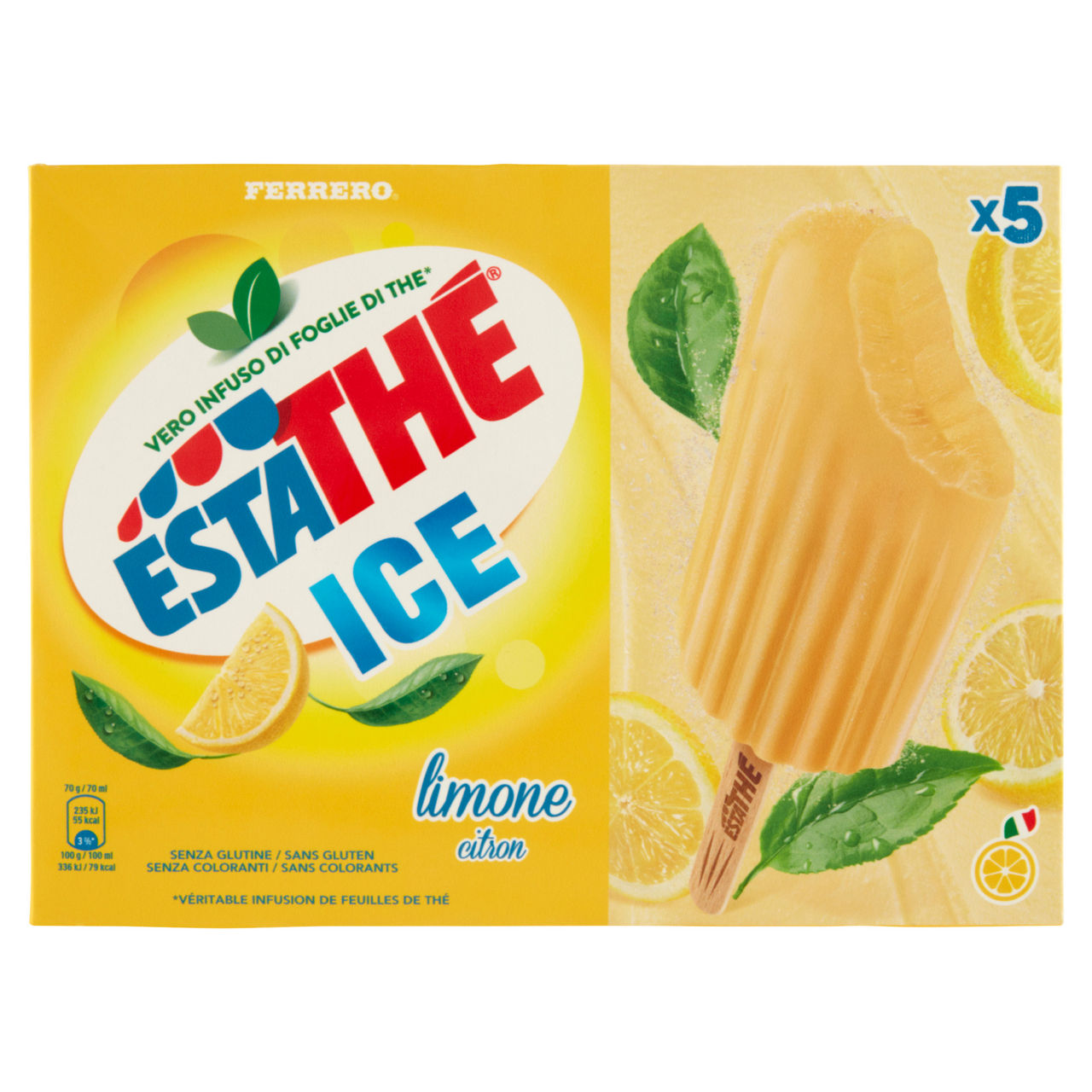 Ghiaccioli gusto thè al limone 5 pz 350 gr