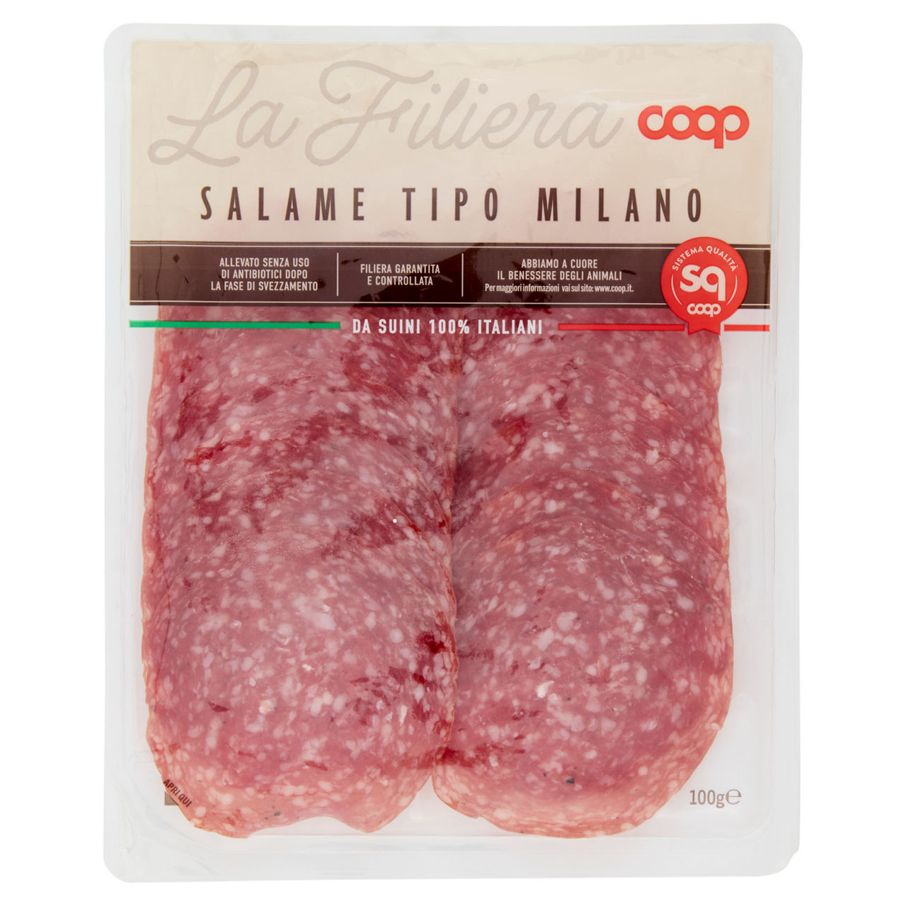 Salame tipo Milano affettato 100 gr - Immagine 01