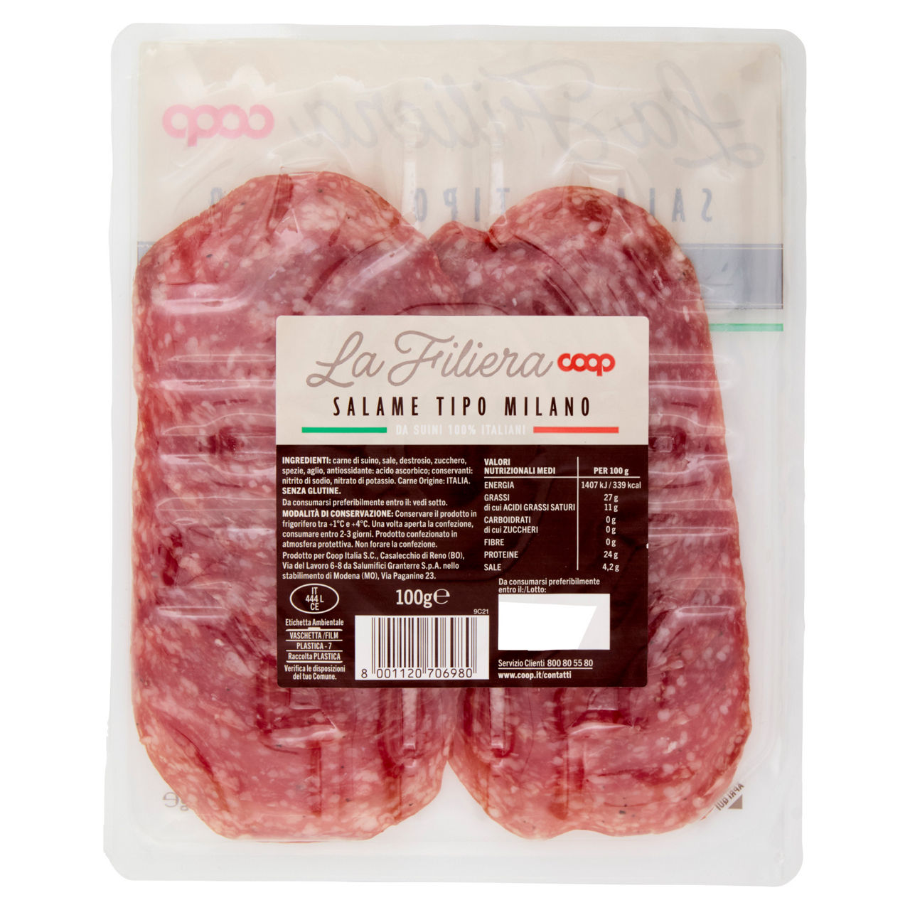 Salame tipo Milano affettato 100 gr - Immagine 51