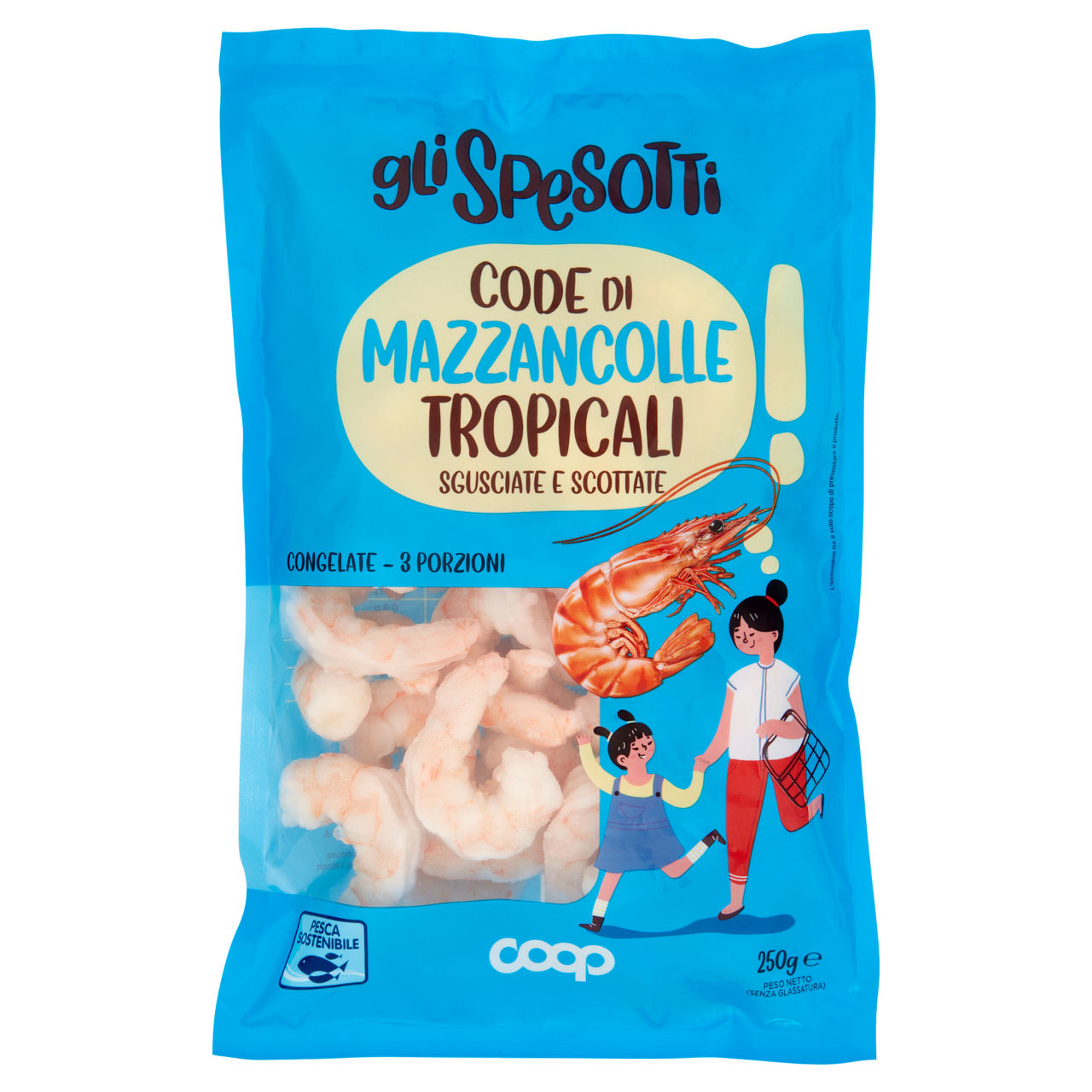 Code di mazzancolle Tropicali sgusciate scottate e surgelate 250 gr
