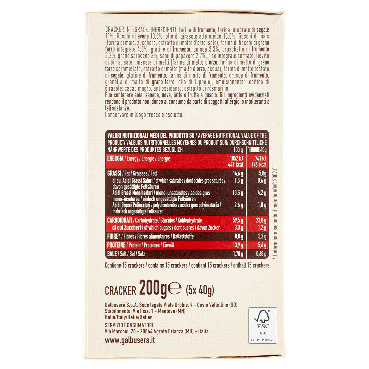 Crackers integrali ai 5 cereali 5 monoporzioni 200 gr - Immagine 11