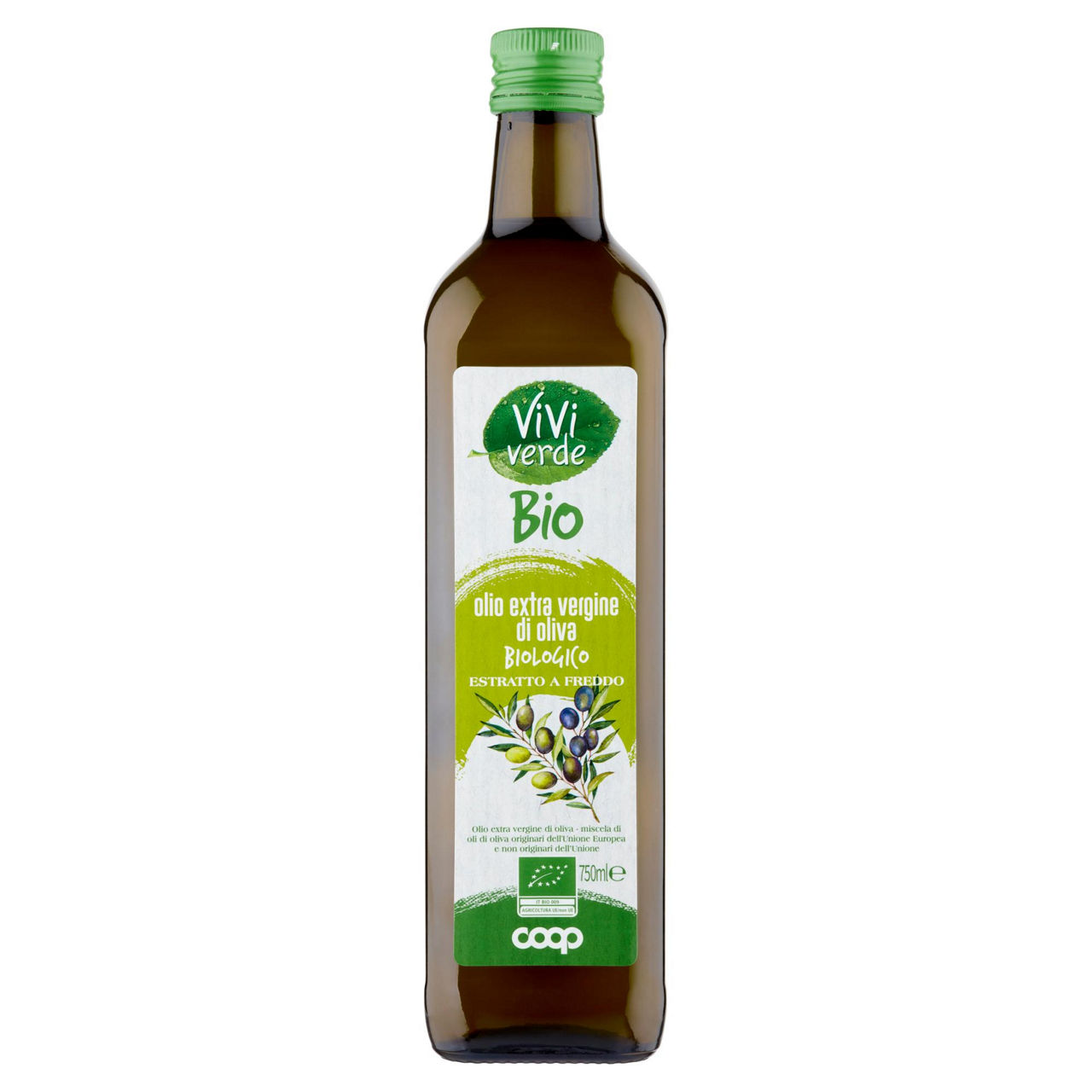 Olio extravergine di oliva biologico ue-non ue vivi verde ml750 - Immagine 01