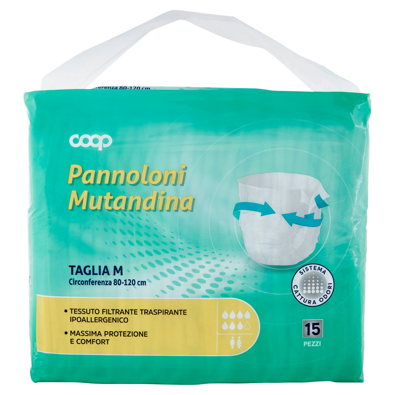 Assorbenti per incontinenza coop mutandina misura media busta pz 15 - Immagine 01