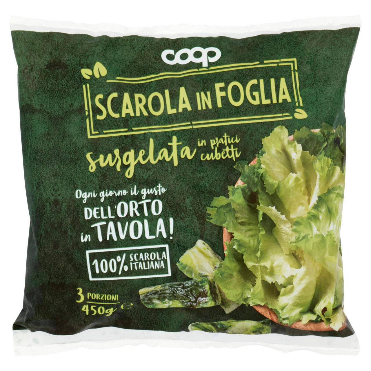 Scarola in foglia surgelata a cubetti 450 gr