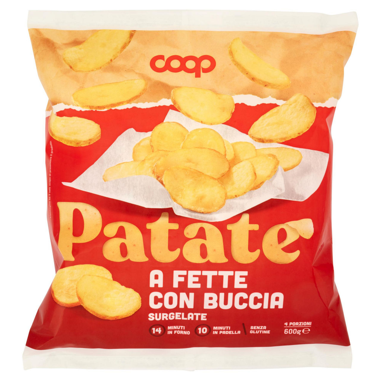 Patate a fette con buccia prefritte surgelate 600 gr