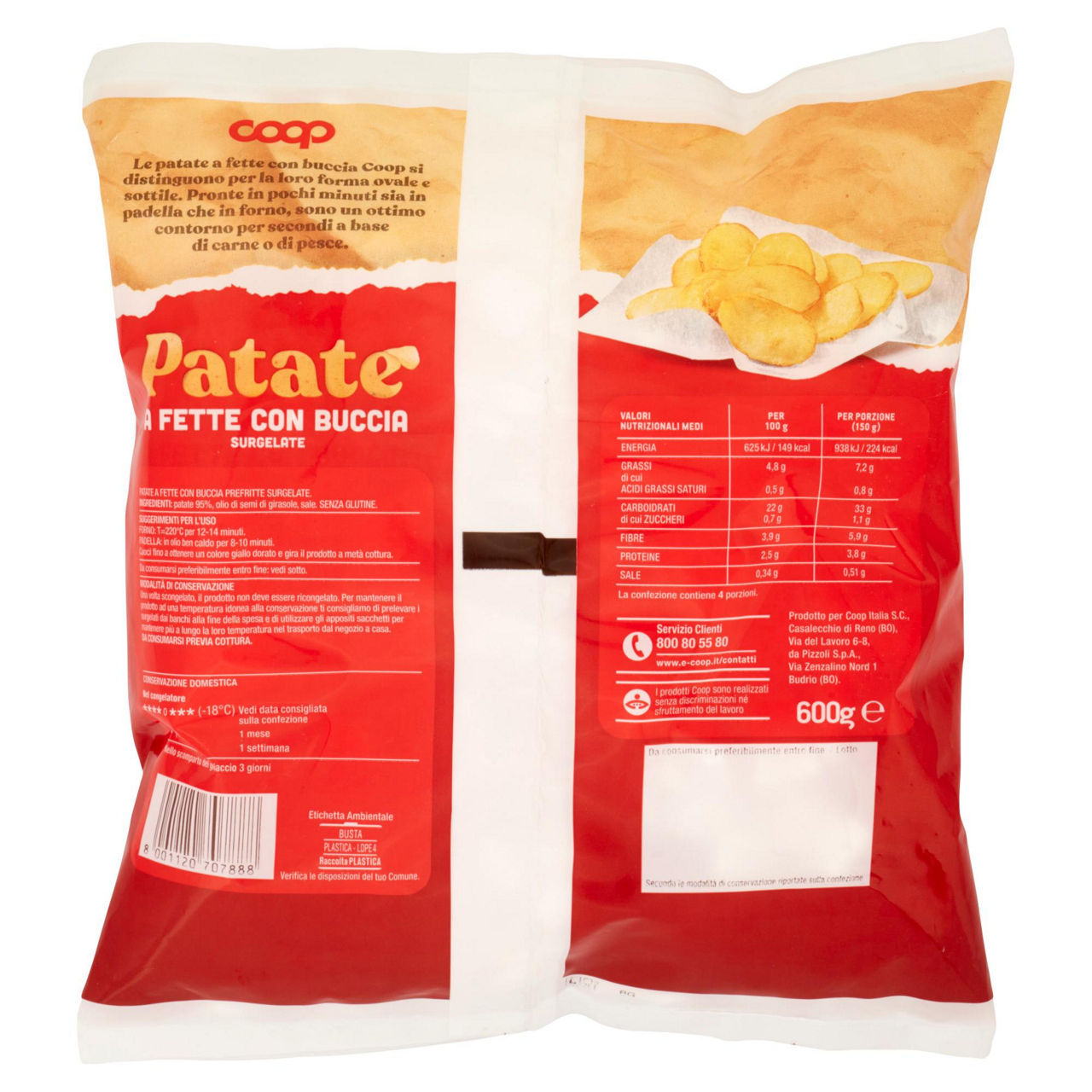 Patate a fette con buccia prefritte surgelate 600 gr - Immagine 11