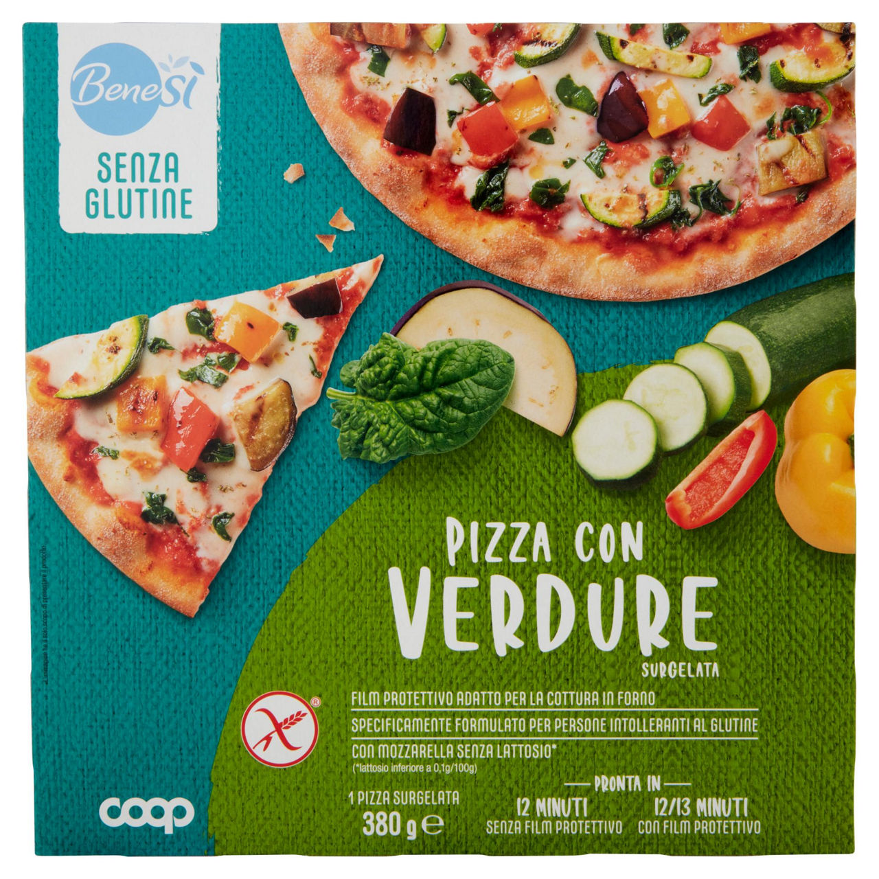 Pizza alle verdure senza glutine e senza lattosio 380 gr