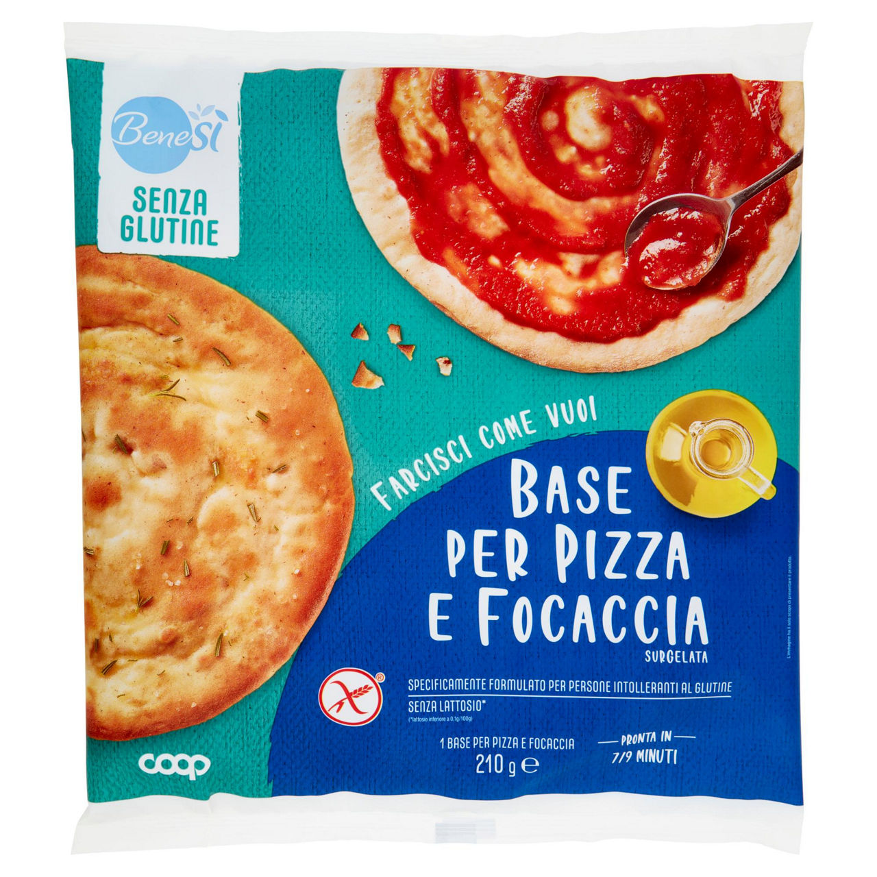 Base per pizza e focaccia senza glutine 210 gr