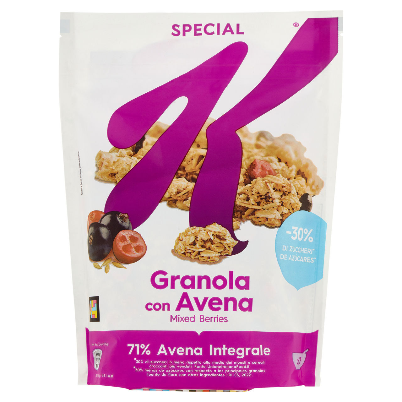 Granola con avena e frutti rossi mix 320 gr