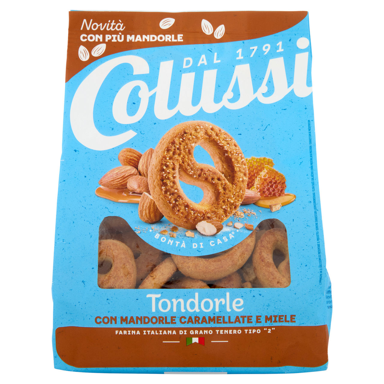 Biscotti frollini con miele e mandorle caramellate 500 gr - Immagine 01