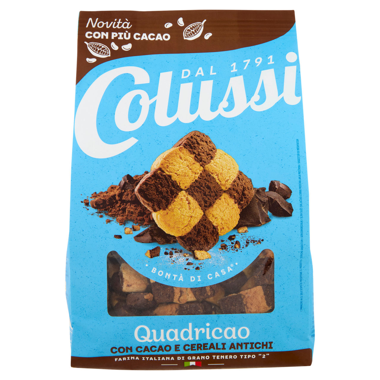 Biscotti Quadricao con cacao e cereali antichi 500 gr