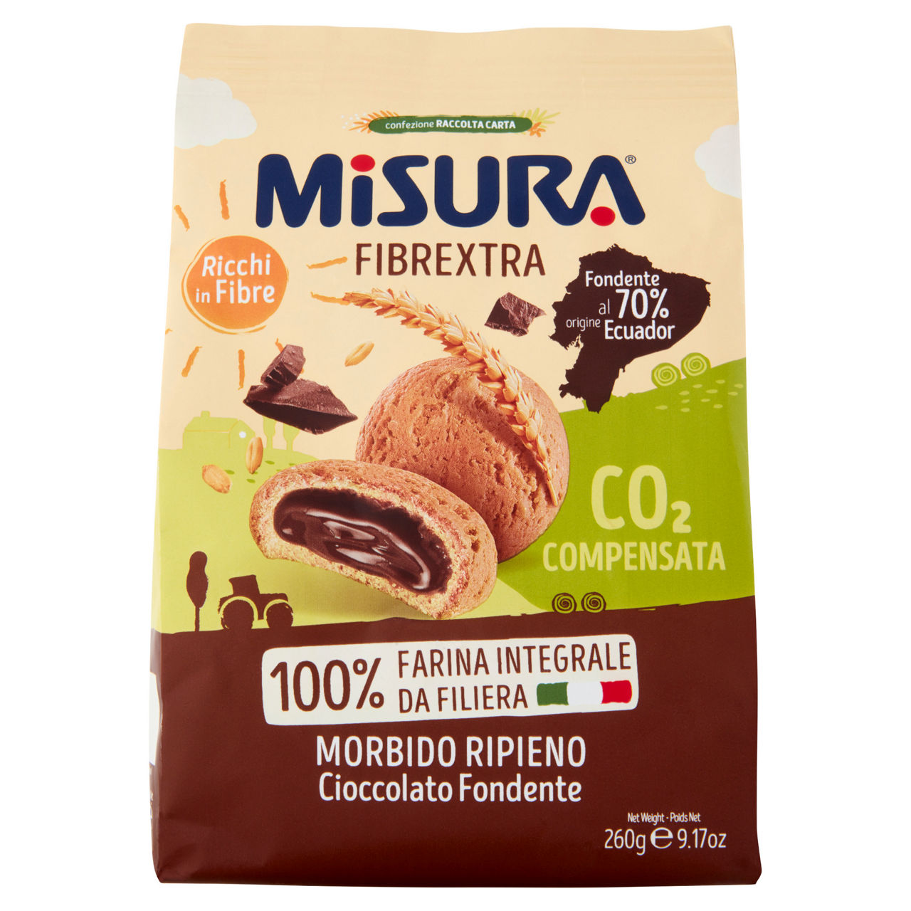 Biscotti con morbido ripieno al cioccolato fondente 260 gr - Immagine 01