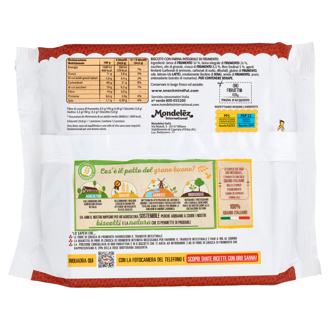 Biscotti integrali secchi Fibrattiva 420 gr - Immagine 51