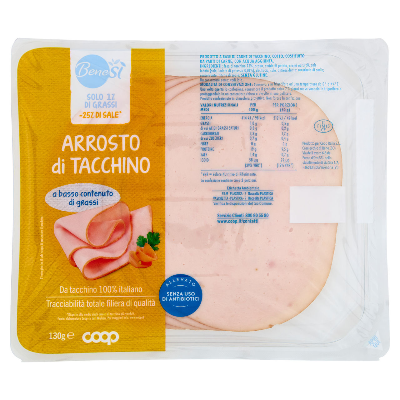 Arrosto di tacchino affettato 130 gr - Immagine 01