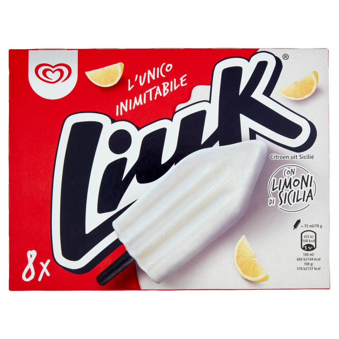 Ghiacciolo al limone con stecco di liquirizia 8 pz 632 gr - Immagine 01