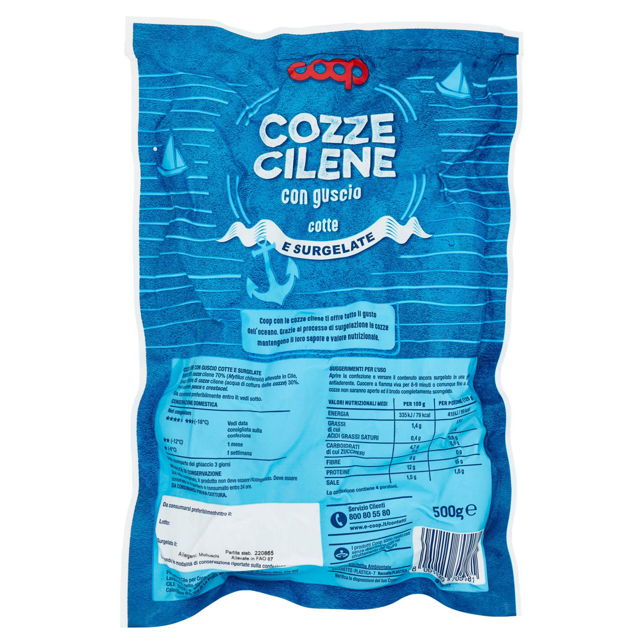 Cozze cilene con guscio cotte e surgelate 500 gr - Immagine 31