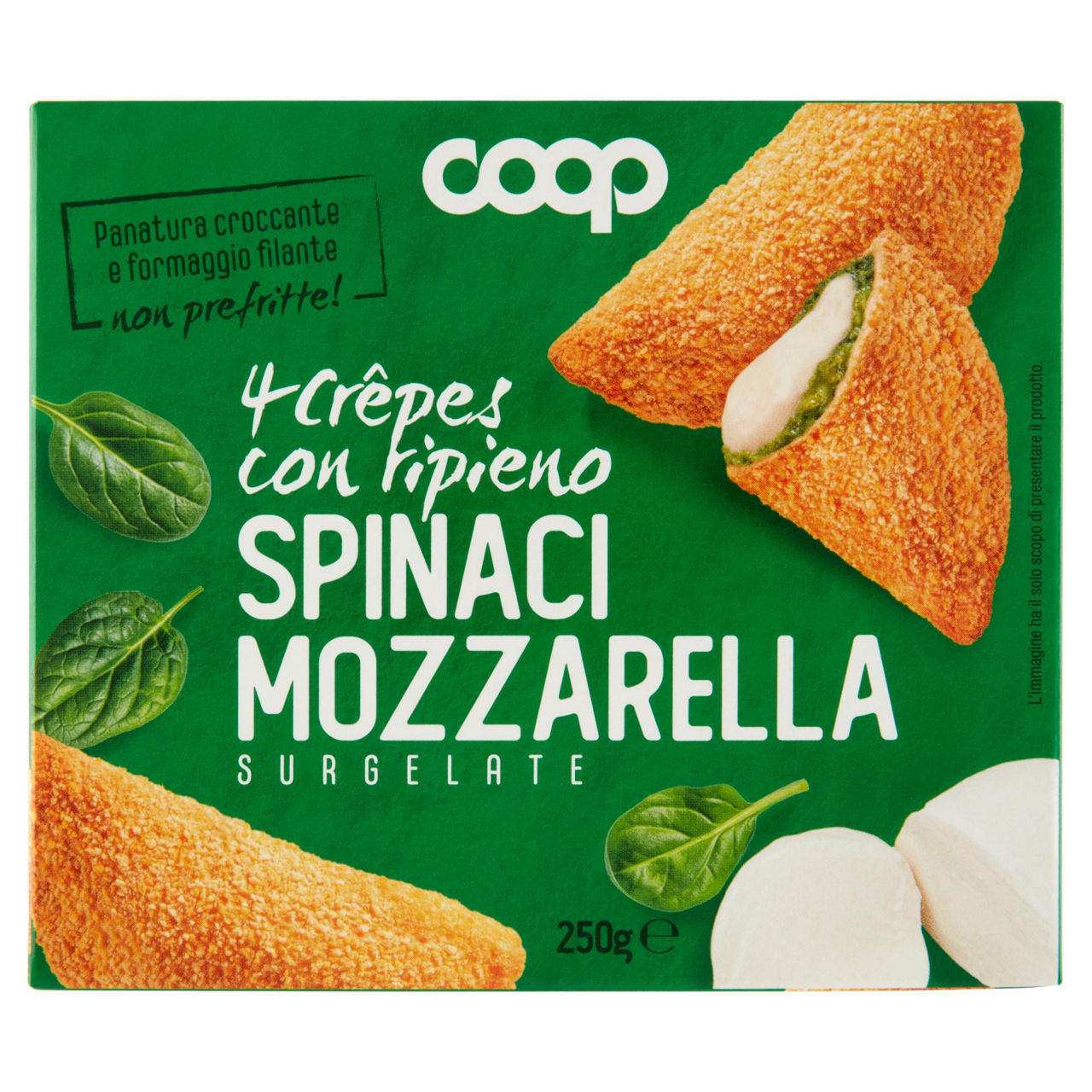 Crêpes con ripieno di spinaci e mozzarella 4 pz 250 gr