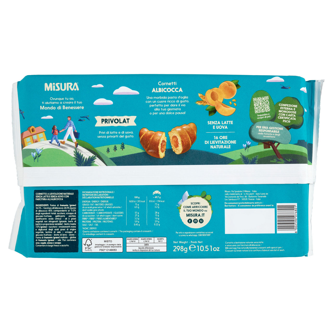 Cornetto albicocca senza latte e uova 298 gr - Immagine 21