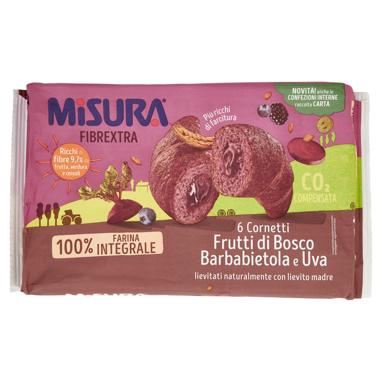 Cornetto integrale frutti di bosco, barbabietola e uva 308 gr - Immagine 01