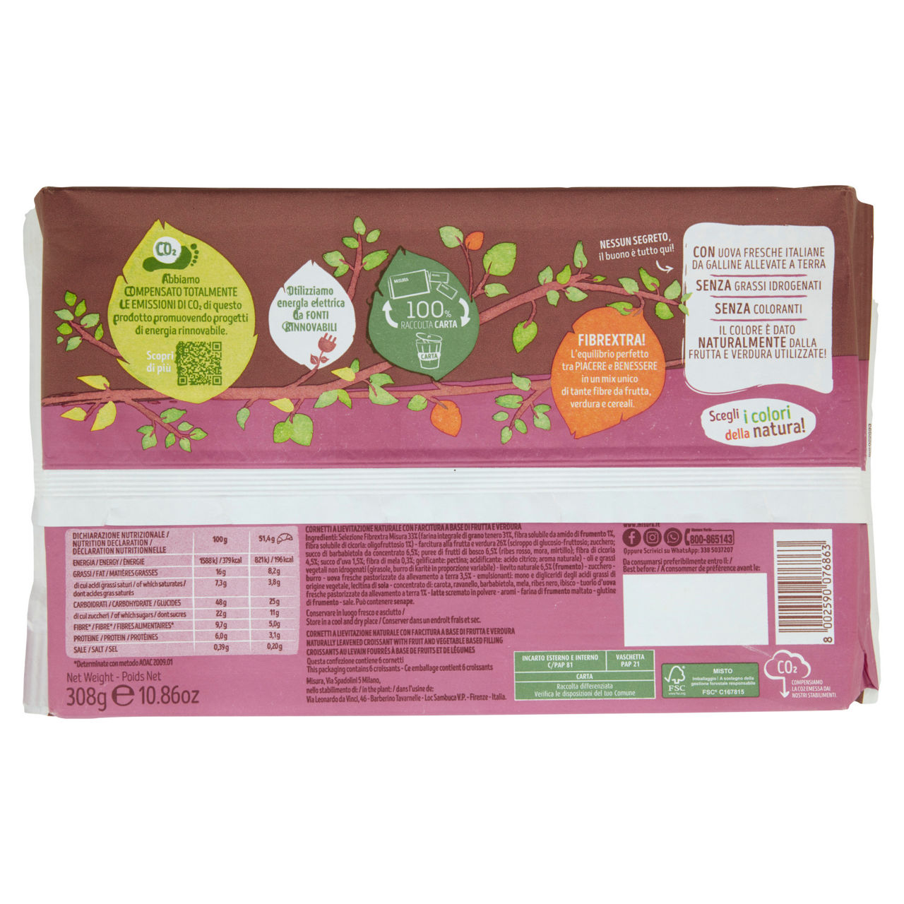 Cornetto integrale frutti di bosco, barbabietola e uva 308 gr - Immagine 31