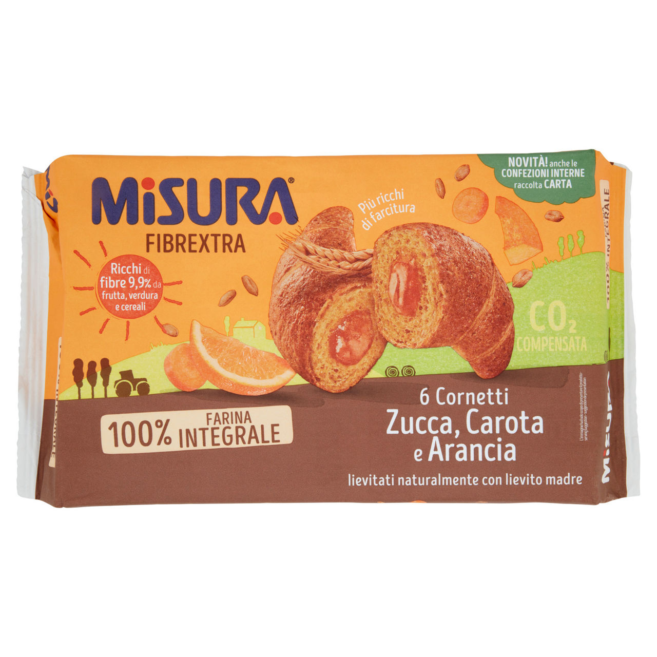 Cornetto integrale zucca carota e arancia 308 gr - Immagine 01