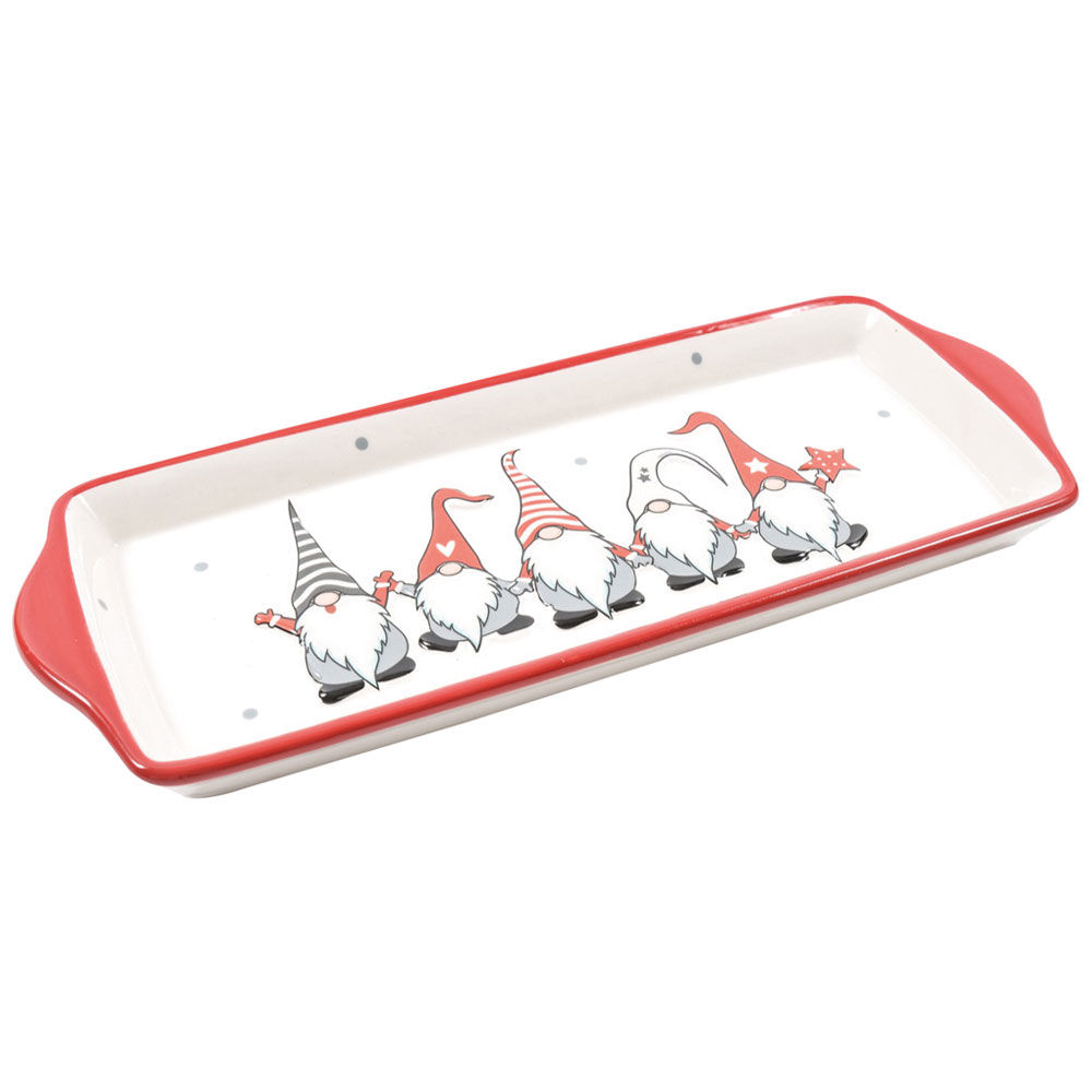 Vassoio in ceramica con gnomi