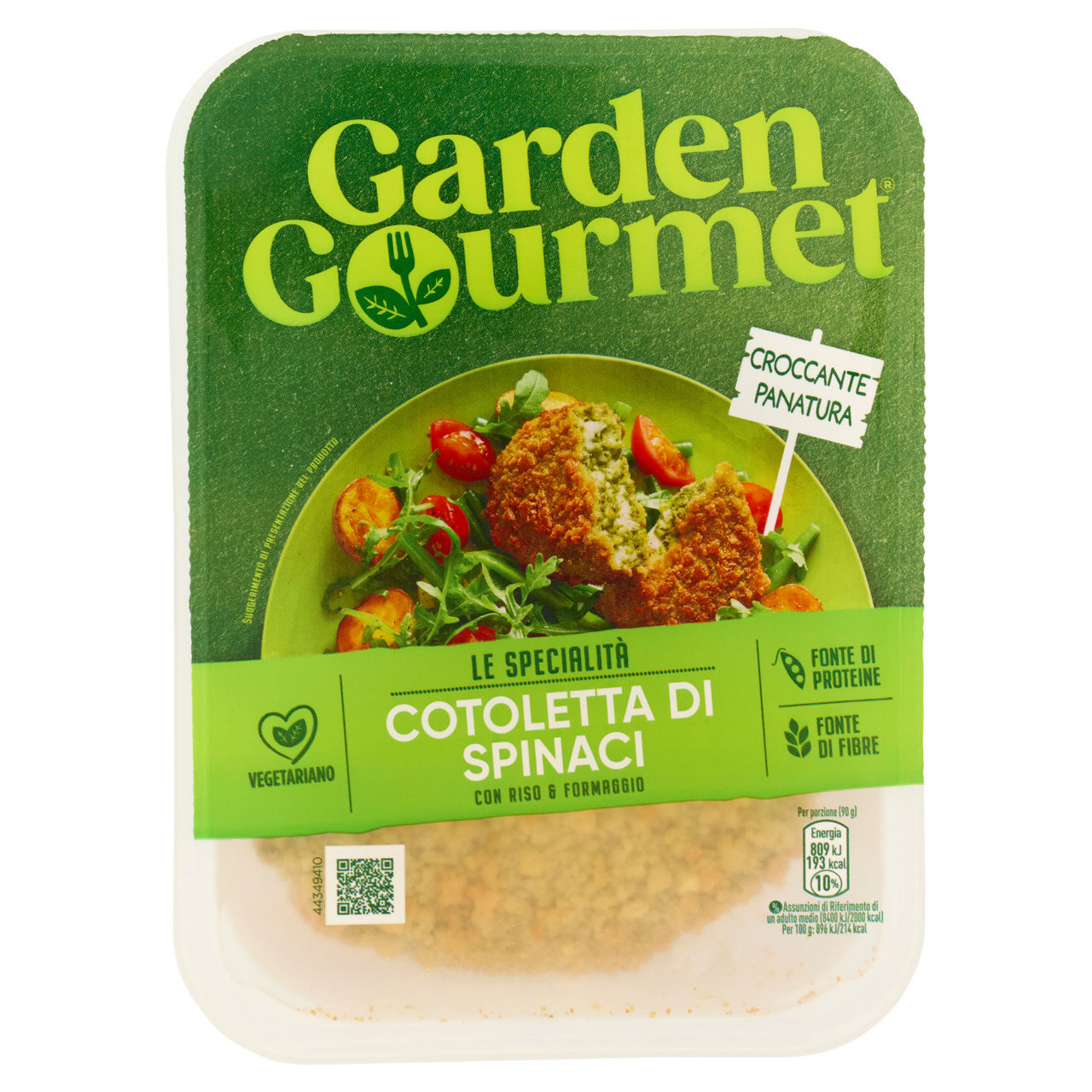 Cotolette vegetali di spinaci 2 pz 180 gr