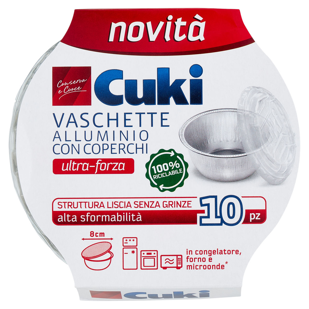 Vaschette in alluminio con coperchi 10 pz - Immagine 01