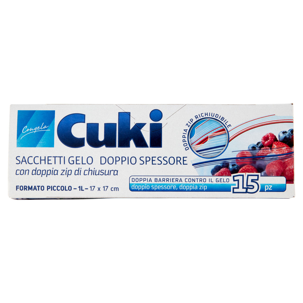 Sacchetti gelo cuki doppio spessore piccoli 1lt 17x17cm pz.15 - Immagine 01
