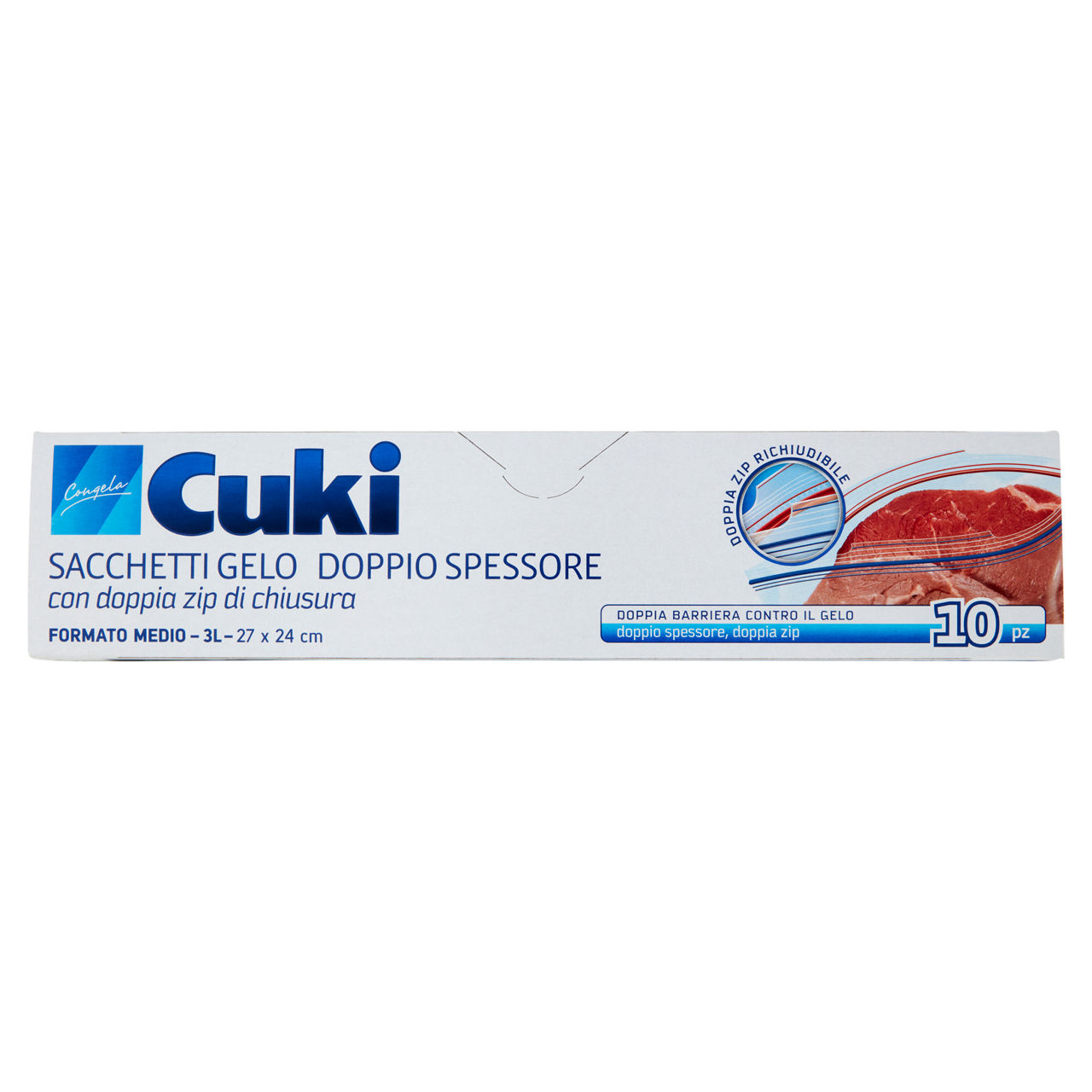 Sacchetti gelo cuki doppio spessore medi 3lt 27x24cm pz.10 - Immagine 01