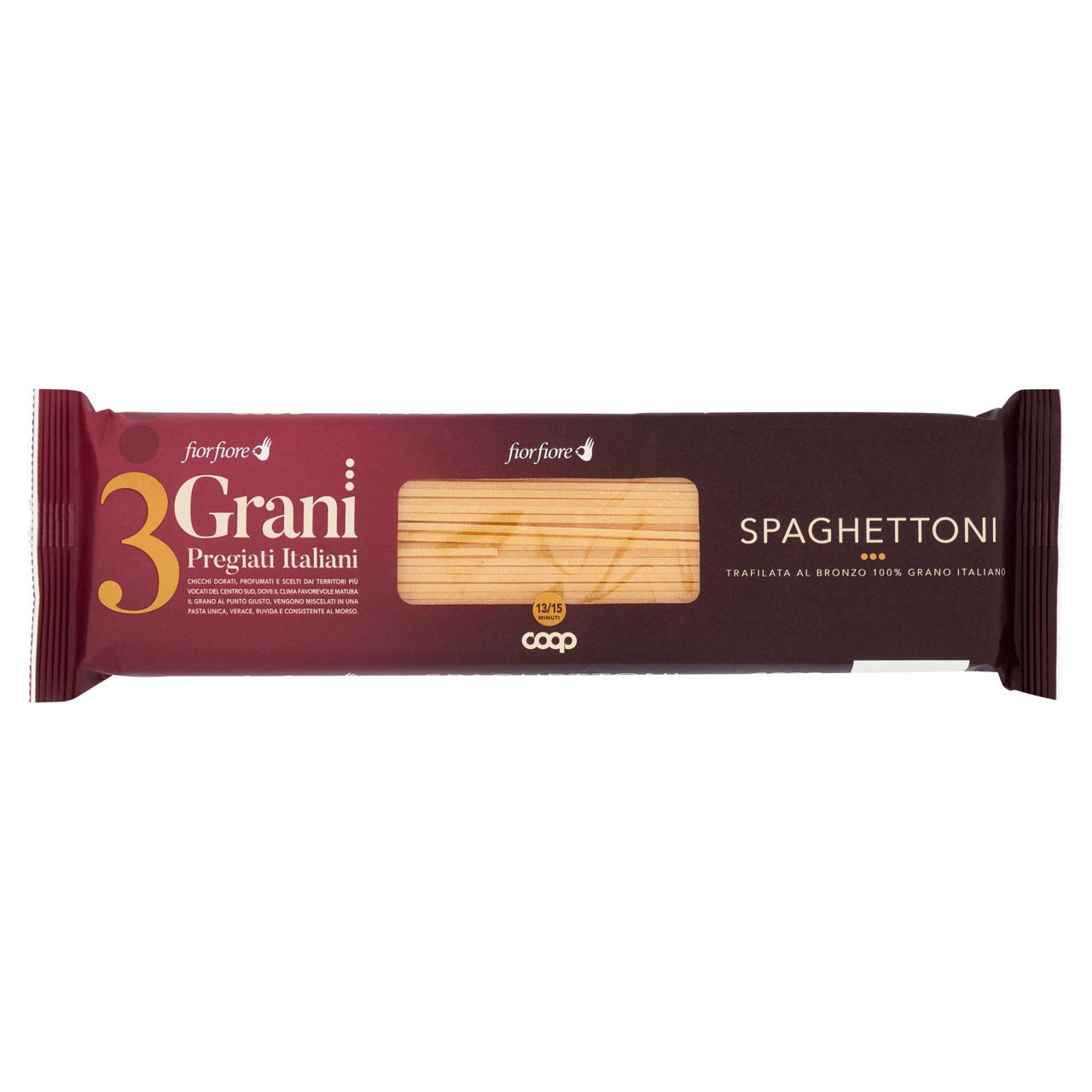 Spaghettoni pasta di semola di grano duro 3 Grani Pregiati Italiani 500 gr - Immagine 01