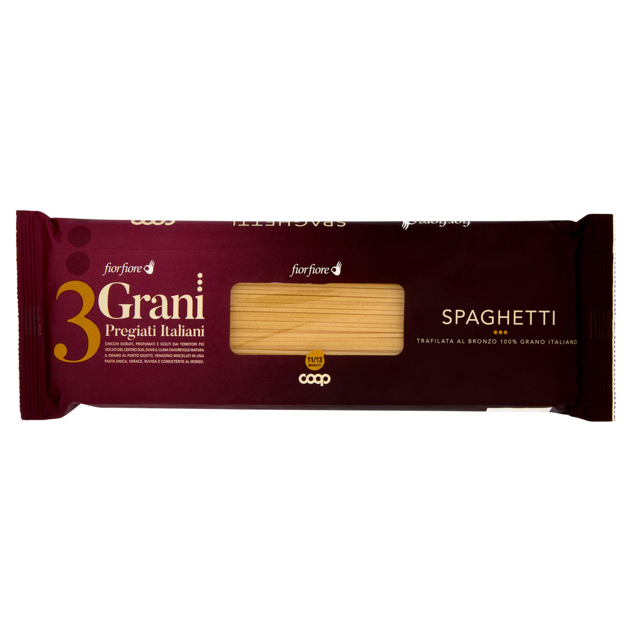 Spaghetti pasta di semola di grano duro 3 Grani Pregiati Italiani 500 gr - Immagine 01