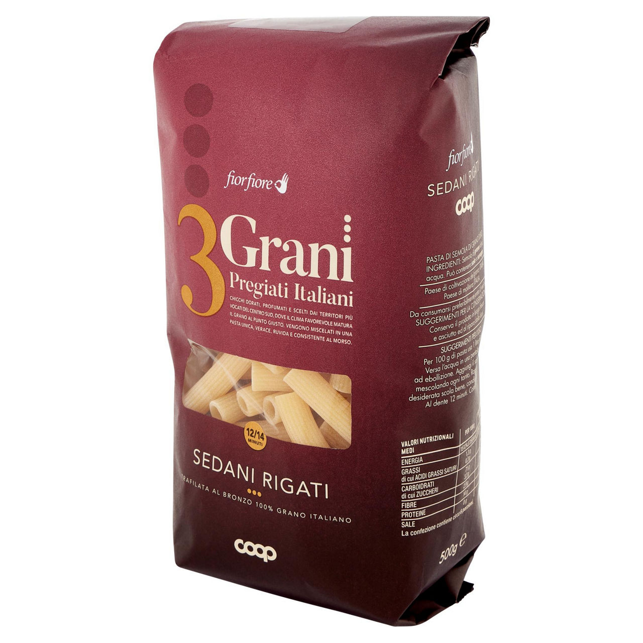 Sedani rigati pasta di semola di grano duro 3 Grani Pregiati Italiani 500 gr - Immagine 11