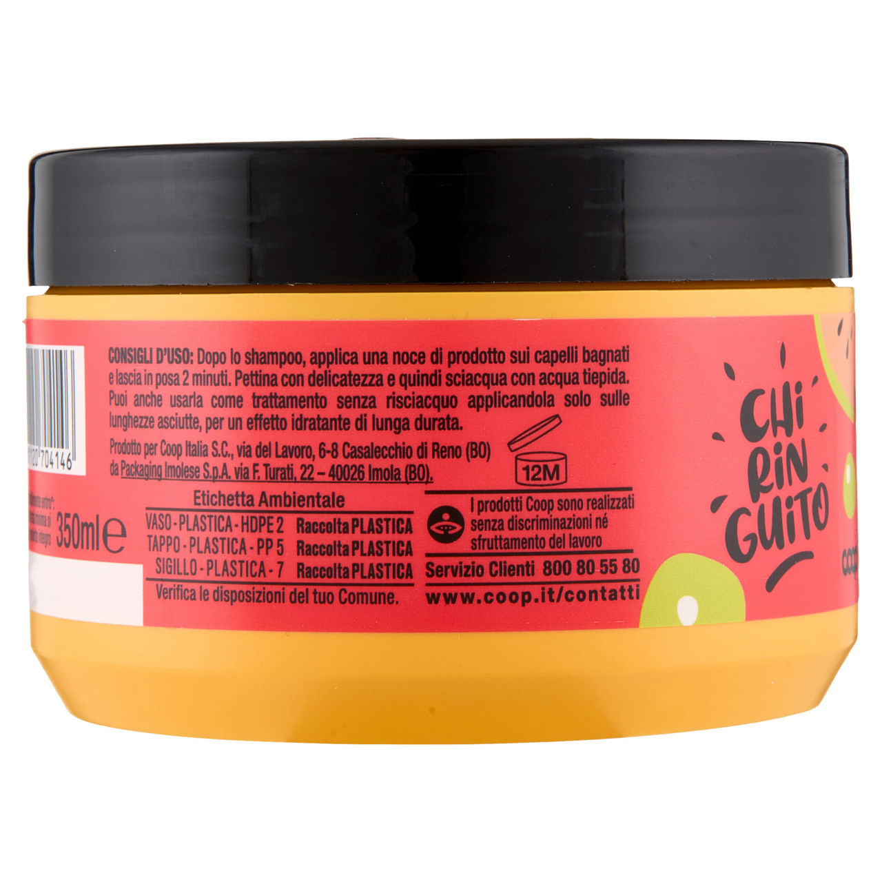 Maschera capelli idratante anguria e proteine di pisello chiringuito coop ml 350 - Immagine 91