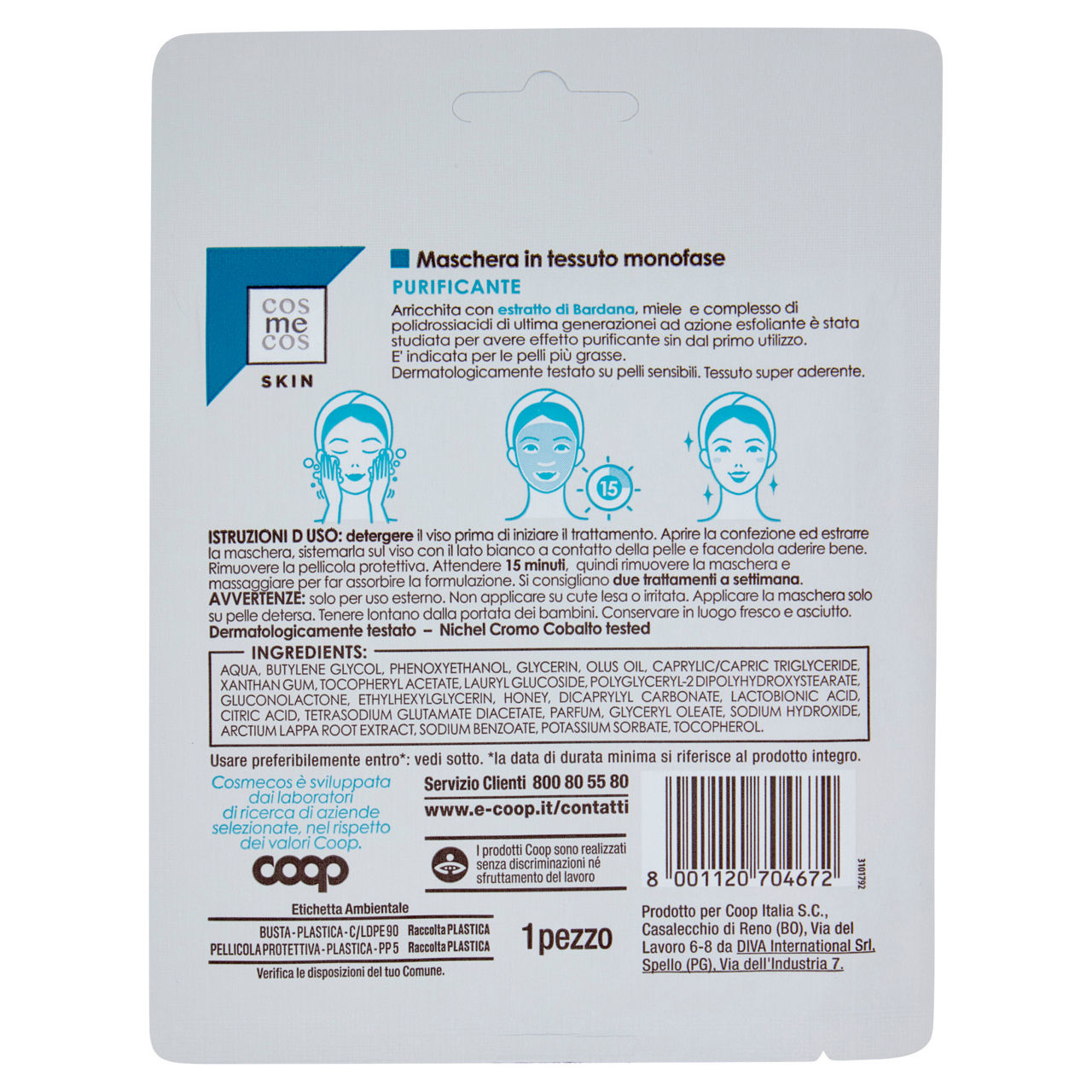 Maschera viso in tessuto monofase purificante 1 pz - Immagine 51