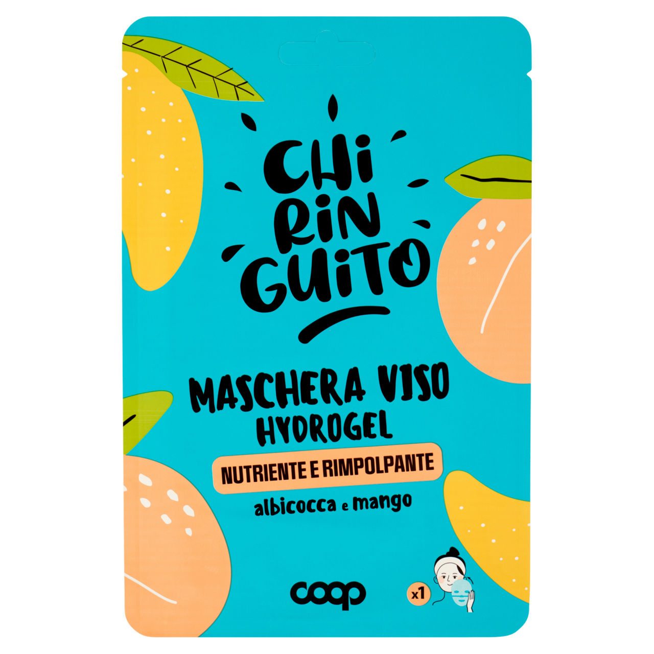 Maschera viso in tessuto hydrogel nutriente e rimpolpante chiringuito coop pz.1