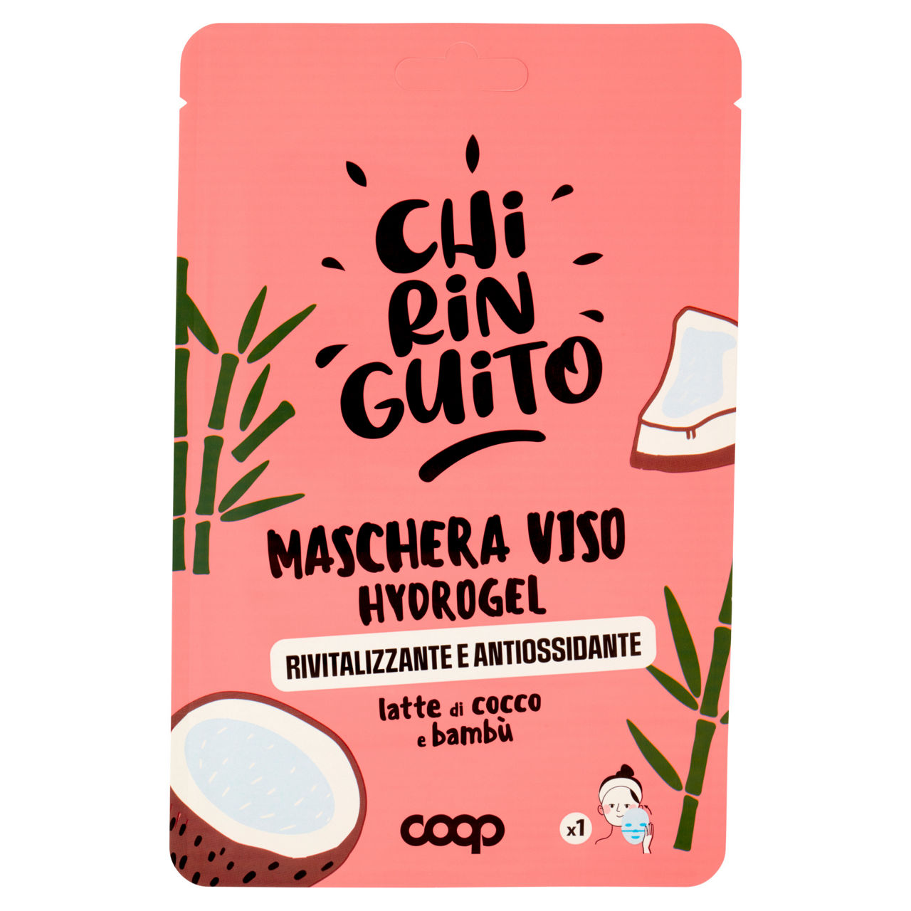 Maschera viso in tessuto hydrogel rivitalizz.antiossidante chiringuito coop pz.1