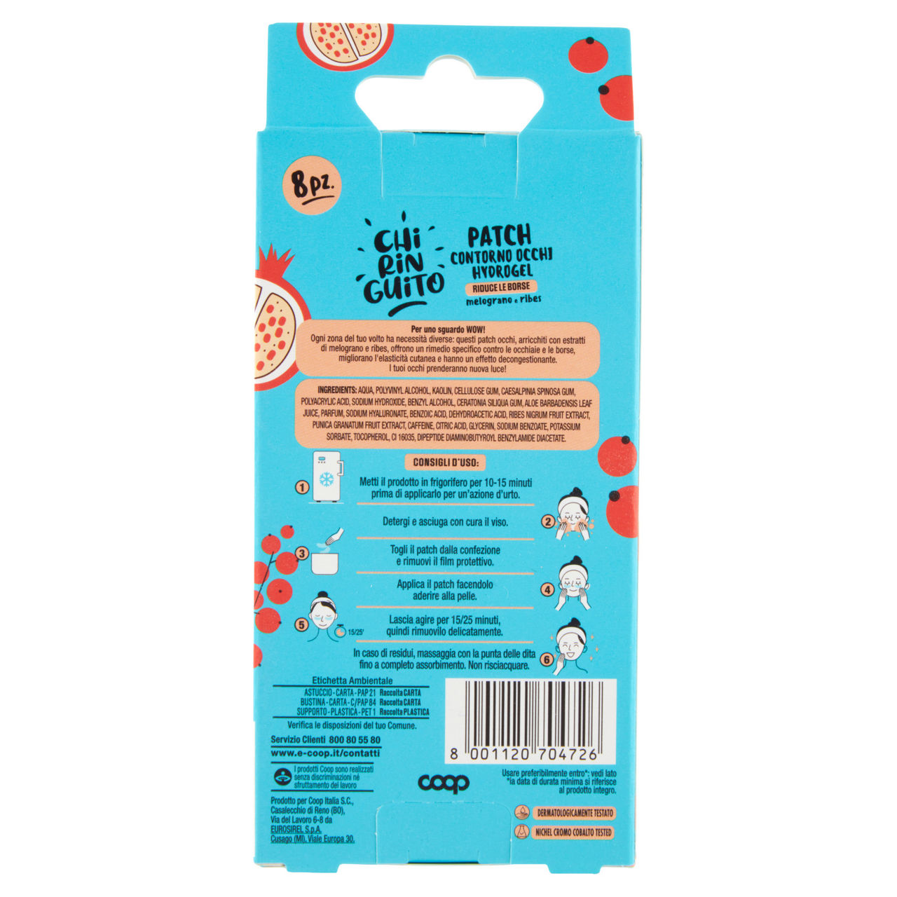 Patch contorno occhi hydrogel riduce le borse chiringuito scatola coop pz.8 - Immagine 51